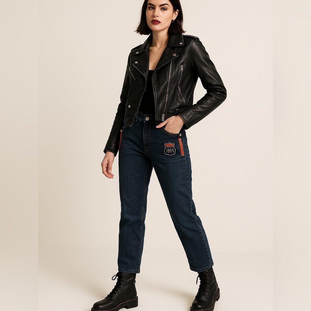 Harley Davidson 1903 Women's Stretch Denim Bootcut‎ Jeans size 14